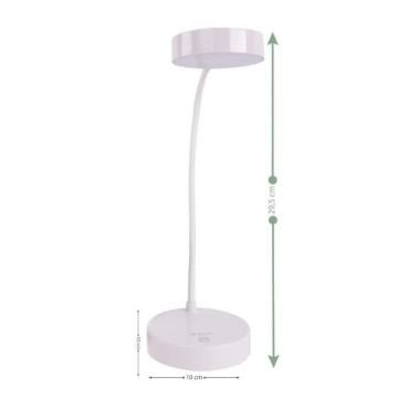 ACK AF11-10015 Dimli ve Dokunmatik Şarjlı LED Masa Lambası - 3 Işık Renkli (Beyaz + Ilık Beyaz + Gün Işığı)