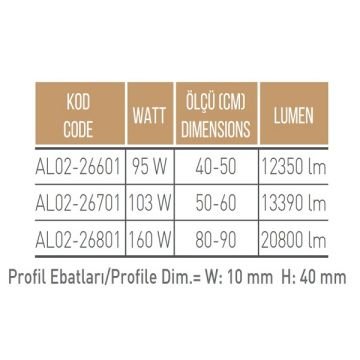 ACK AL02-26701 60+50 cm İkili Halka LED Avize - Gün Işığı (3000K)