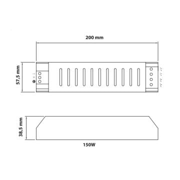 inoled 2123 12 Volt 150 Watt 12.5 Amper Slim LED Trafosu