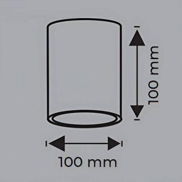 ERKled ERK5516K 10x10 cm Siyah-Platin Sıva Üstü Silindir Spot Kasası (PC Gövde)