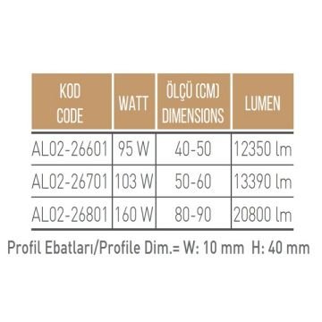 CreaLight AL02-26601 50+40 cm İkili Halka LED Avize - Gün Işığı (3000K)