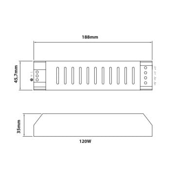 inoled 2122 12 Volt 120 Watt 10 Amper Slim LED Trafosu