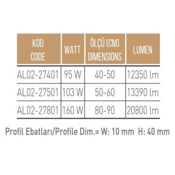 ACK AL02-27401 50+40 cm İkili Halka LED Avize - Gün Işığı (3000K)