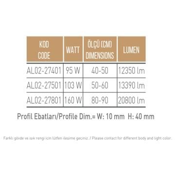 CreaLight AL02-27401 95 Watt 50+40 cm Halka LED Avize