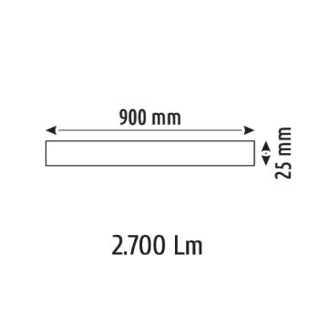 HELIOS HS8656 30 Watt 90 cm OSRAM LED Magnet Armatür - Siyah Soket - Çift Işık Fonksiyonlu [Gün Işığı (3200K) + Ilık Beyaz (4000K)]