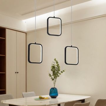 CreaLight AL02-97401 96 Watt Üçlü Kare Halka LED Avize