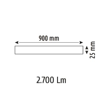 HELIOS HS8657 30 Watt 90 cm OSRAM LED Magnet Armatür - Beyaz Soket - 2 Renk Fonksiyonlu [Gün Işığı (3000K) + Ilık Beyaz (4000K)]