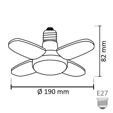 NOAS YL90-0021 MANOLYA 20 Watt LED Pervane Ampul