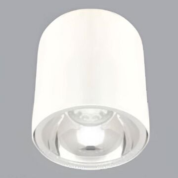 ERKled ERK5515K 10x10 cm Beyaz-Platin Sıva Üstü Silindir Spot Kasası (PC Gövde)
