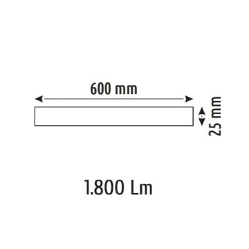 HELIOS HS8655 20 Watt 60 cm OSRAM LED Magnet Armatür - Beyaz Soket - 2 Renk Fonksiyonlu [Gün Işığı (3000K) + Ilık Beyaz (4000K)]