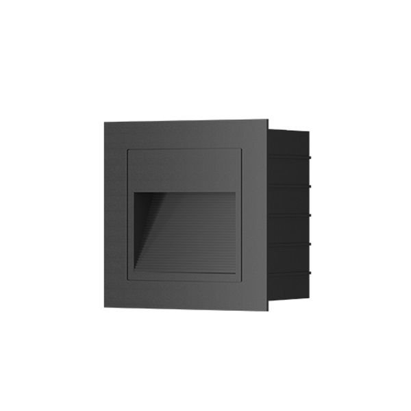 GOYA GY 6241 3 Watt Sıva Altı Siyah Kare Dış Mekan LED Merdiven Armatürü - Gün Işığı (3000K) - IP65 - Metal Kasa