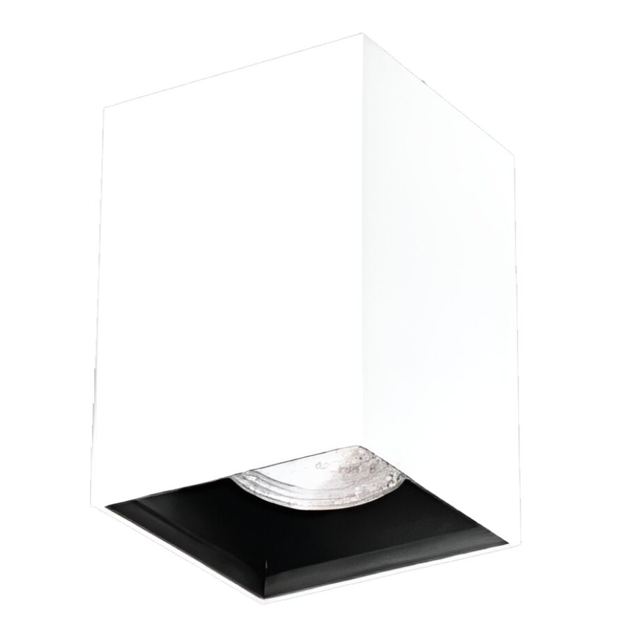ERKled ERK5514B 7.5x7.5x10 cm Beyaz-Siyah Sıva Üstü Spot Kasası (PC Gövde)