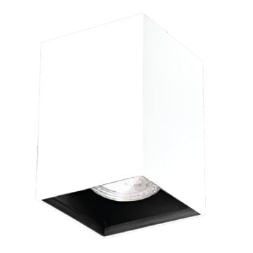 ERKled ERK5514B 7.5x7.5x10 cm Beyaz-Siyah Sıva Üstü Spot Kasası (PC Gövde)