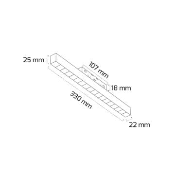 GOYA GY 2051-18 18 Watt 33 cm Lensli LED Magnet Armatür - Gün Işığı (3000K)