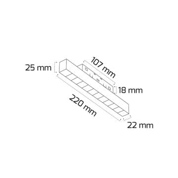 GOYA GY 2051-12 12 Watt 22 cm Lensli LED Magnet Armatür - Gün Işığı (3000K)