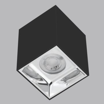 K2 GLOBAL KDA4315 7.5x7.5x10 cm Manas Siyah-Krom Sıva Üstü Spot Kasası (Plastik)