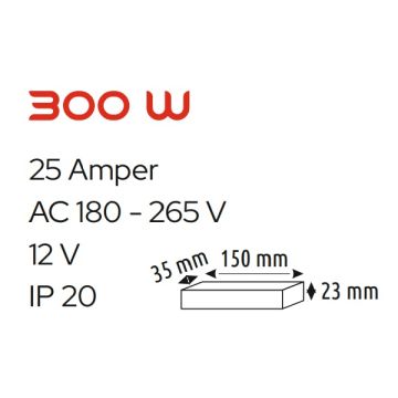 HELIOS HS 3407 12 Volt 20 Amper 250 Watt Ultra Slim LED Trafosu