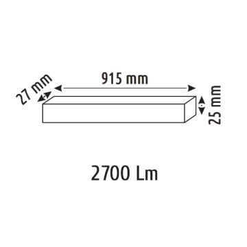 HELIOS HS8595 30 Watt 91 cm Beyaz Gövde OSRAM LED Magnet Armatür - 2 Renk Fonksiyonlu [Gün Işığı (3000K) + Ilık Beyaz (4000K)]