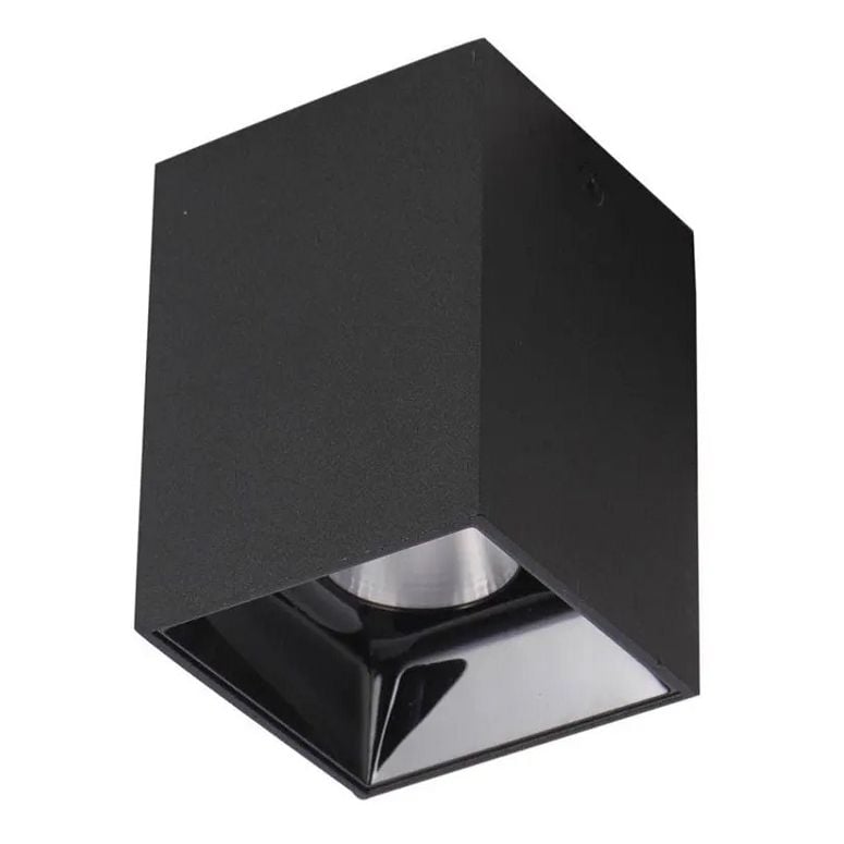 ERKled ERK5513B 7.5x7.5x10 cm Siyah-Platin Sıva Üstü Spot Kasası (PC Gövde)