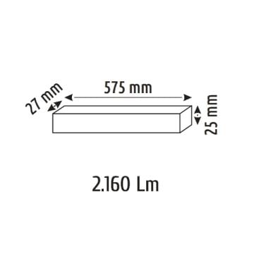 HELIOS HS8593 24 Watt 58 cm Beyaz Gövde OSRAM LED Magnet Armatür - 2 Renk Fonksiyonlu [Gün Işığı (3000K) + Ilık Beyaz (4000K)]