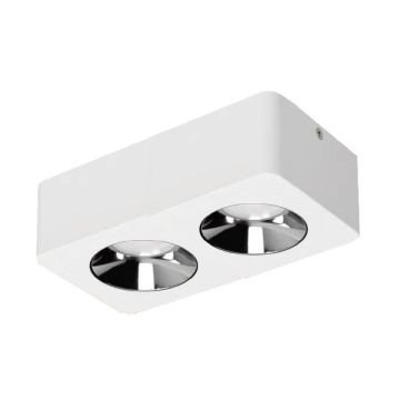 MOLLED MOL2422 2x10 Watt Beyaz-Platin Sıva Üstü İkili LED Spot (SAMSUNG/PHILIPS LED & EAGLERISE/LIFUD Driver)