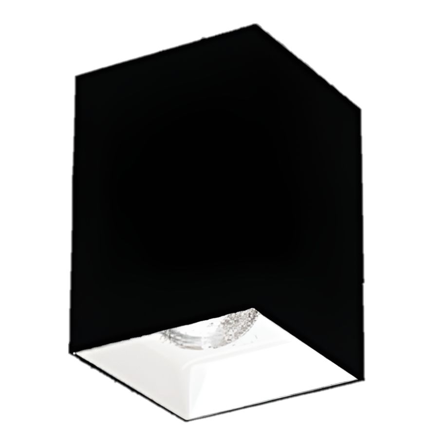 ERKled ERK5513B 7.5x7.5x10 cm Siyah-Beyaz Sıva Üstü Spot Kasası (PC Gövde)