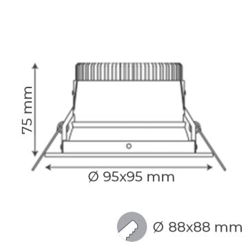 goldX ZE552 8 Watt Sıva Altı Kare Downlight LED Spot - Beyaz Işık (6500K)