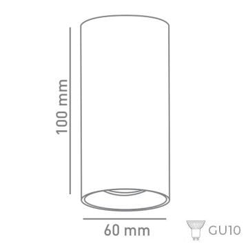 ERKled ERK2801 6x10 cm Sıva Üstü Beyaz-Platin Silindir Spot Kasası