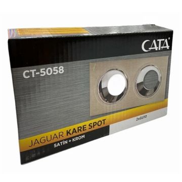 CATA CT-5058 Haguar Sıva Altı Satin-Platin İkili Spot Kasası