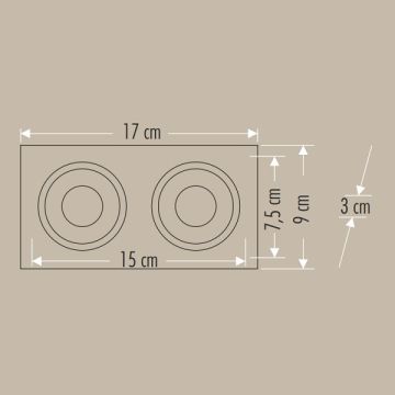 CATA CT-5058 Haguar Sıva Altı Satin-Platin İkili Spot Kasası