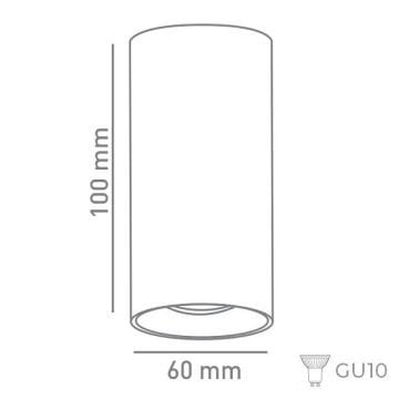 ERKled ERK2801 6x10 cm Beyaz-Gold Sıva Üstü Silindir Spot Kasası