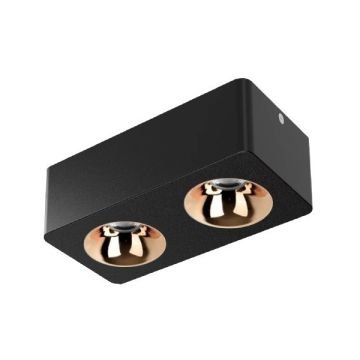 MOLLED MOL2423 2x8 Watt Siyah-Gold Sıva Üstü İkili LED Spot (SAMSUNG/PHILIPS LED & EAGLERISE/LIFUD Driver)