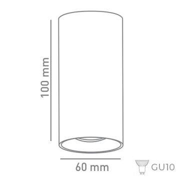 ERKled ERK2801 6x10 cm Beyaz-Bakır Sıva Üstü Silindir Spot Kasası