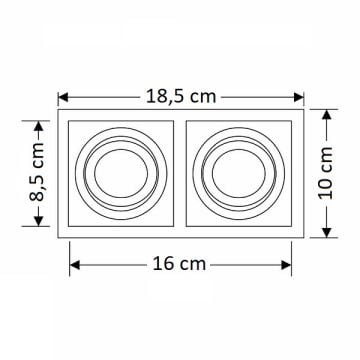 CATA CT-5019 Pars Sıva Altı Siyah İkili Spot Kasası