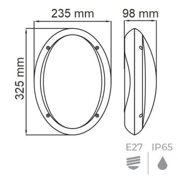 HOROZ 400-010-106 AQUA OVAL Beyaz Dış Mekan Glop Aplik (Plastik Kasa)