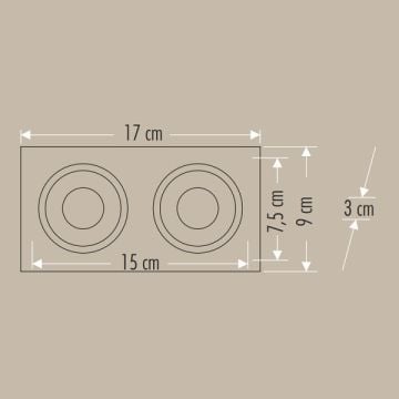 CATA CT-5056 Sıva Altı Siyah-Gold İkili Spot Kasası