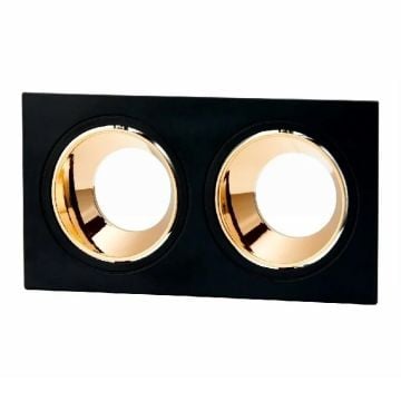 CATA CT-5056 Sıva Altı Siyah-Gold İkili Spot Kasası