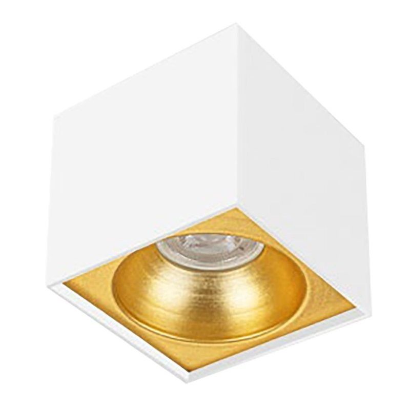 ERKled ERK2708 10x10x10 cm Beyaz-Gold Sıva Üstü Spot Kasası