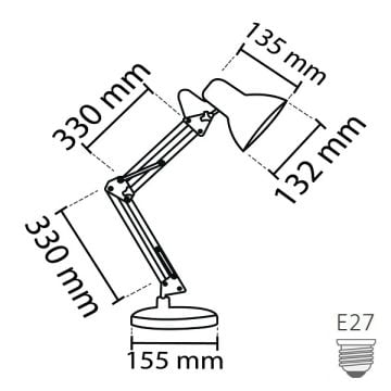 NOAS YL86-1210 MÜNİH Eskitme Masa Lambası