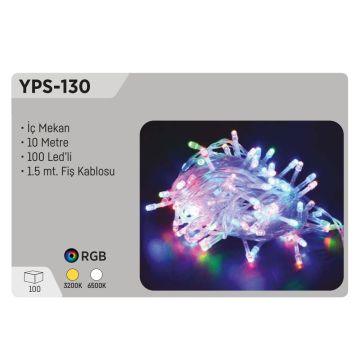 YCL YPS-130 10 Metre İç Mekan LED Süsleme Işığı - 100 Ledli - 10 Flaşörlü