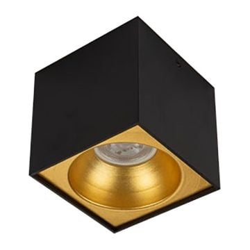 ERKled ERK2704 10x10x10 cm Siyah-Gold Sıva Üstü Spot Kasası