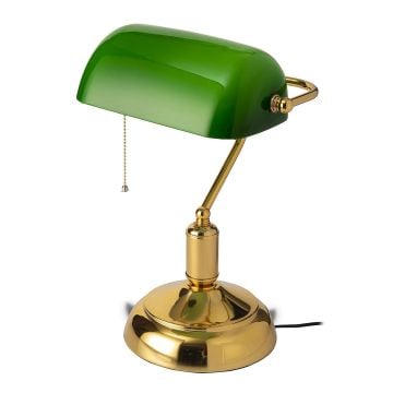 NOAS YL86-1511 Yeşil Başlıklı Gold Banker Masa Lambası