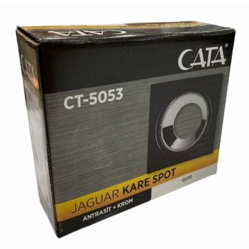 CATA CT-5053 Sıva Altı Siyah-Platin Kare Spot Kasası