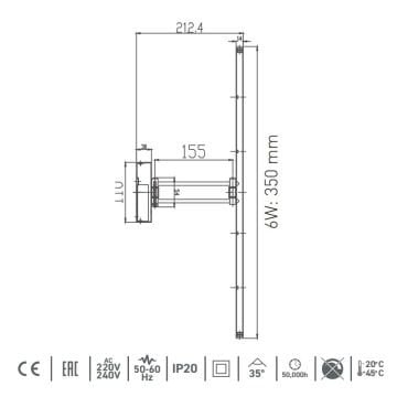 ACK AH10-00139 6 Watt 35 cm Eskitme LED Tablo Apliği - Beyaz Işık (6500K)