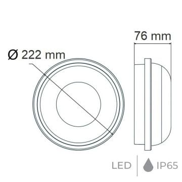 HOROZ 400-011-128 ARTOS 20 Watt Siyah Dış Mekan LED Glop Armatür (Plastik Kasa)