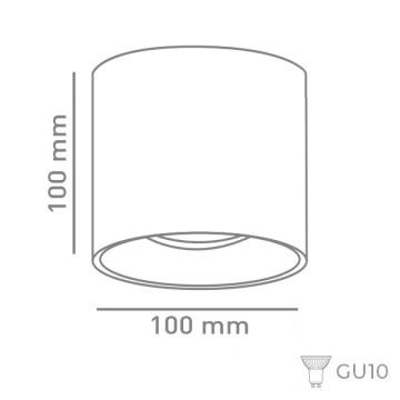 ERKled ERK2703 10x10 cm Beyaz-Gold Sıva Üstü Silindir Spot Kasası