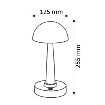 NOAS YL86-1600 SUNSET Siyah Dokunmatik, Dimli ve Şarjlı LED Masa Lambası - Gün Işığı (3200K)