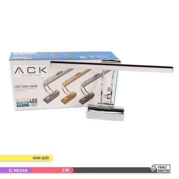 ACK AH10-00105 6 Watt 35 cm Krom LED Tablo Apliği - Gün Işığı (3000K)