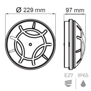 HOROZ 400-000-108 AQUA EKO Siyah Dış Mekan Glop Armatür (- Plastik Kasa)