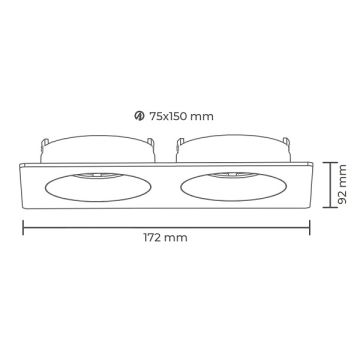 ACK AH03-07321 Siyah-Rose Gold Sıva Altı İkili Spot Kasası (Metal)